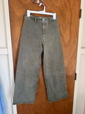 Target High-Rise Wide Leg Jeans in Olive Green